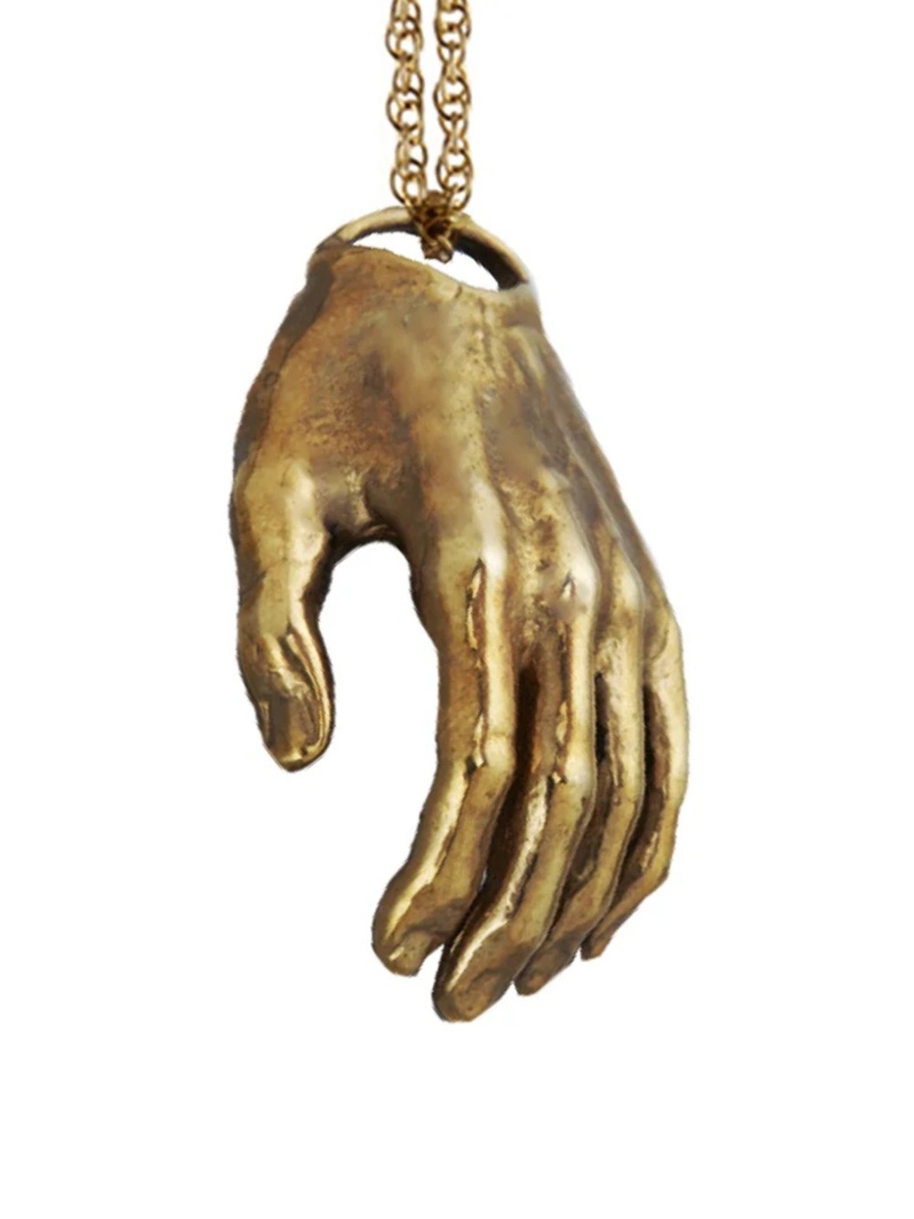 Gold Brass Hand Verameat Necklace